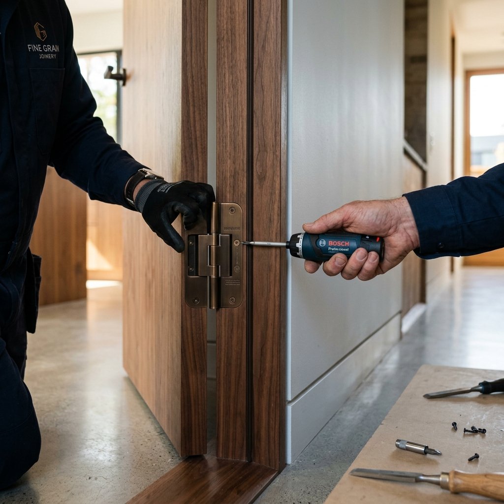 Craftsman adjusting door hinge